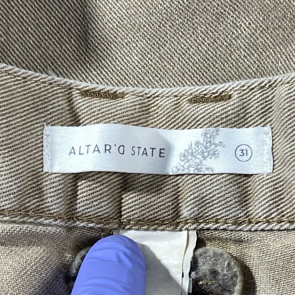 Altar’d State Cargo Wide Leg Pant DJ25176FT63 Khaki Cream 31 Streetwear Outdoors - Picture 11 of 14